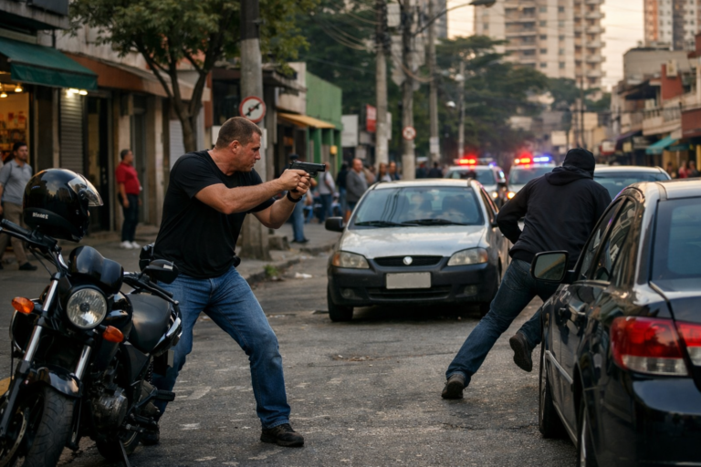 Policial de folga reage a assalto no Ipiranga e vítima acaba baleada durante ação