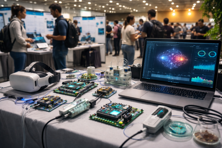 Feira científica da USP reúne projetos com IA, biossensores e realidade virtual